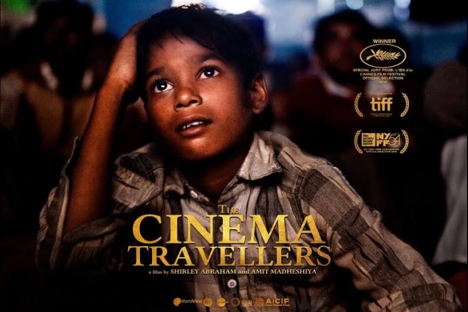 Image of cinema travellers poster - young boy looking up at screen